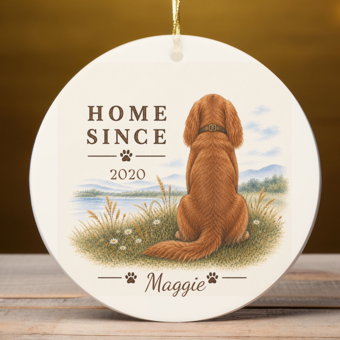 Personalized Ruby Cavalier Ornament, Double Sided Gotcha Day Gift, Custom Dog Keepsake