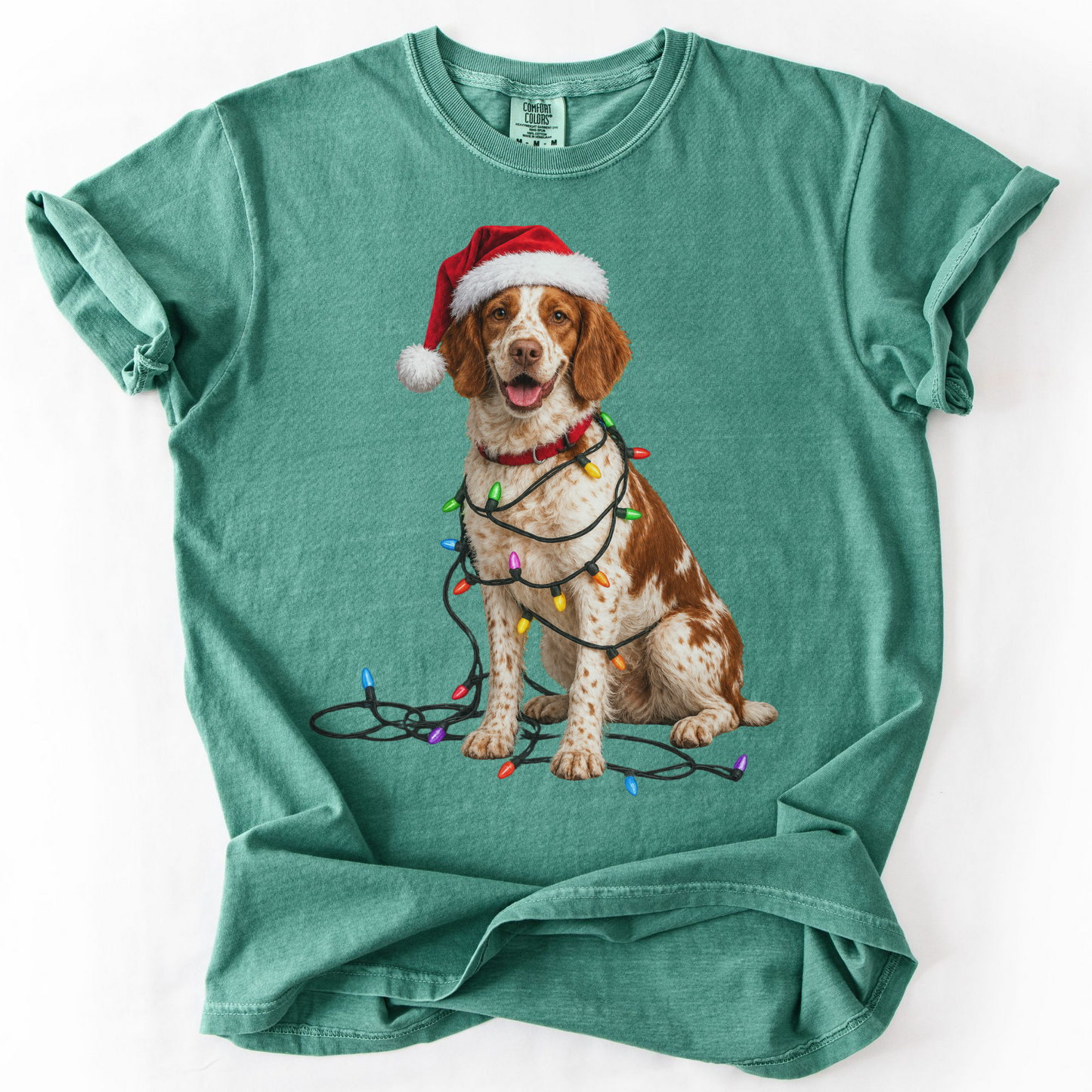 Brittany Spaniel Christmas Lights Shirt