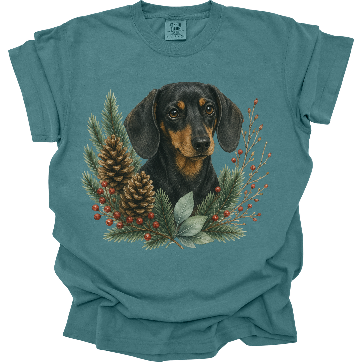Black and Tan Dachshund Christmas Shirt, Winter Dog Mom Tee, Dachshund Lover Gift