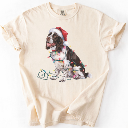Christmas Springer Spaniel Shirt, Christmas Lights Dog Shirt, Christmas Dog, Springer Spaniel Mom, Gift for Dog Lover, Springer Spaniel