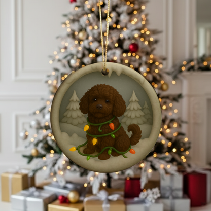 Personalized Portuguese Water Dog Christmas 3D Clay-Style Dog Keepsake