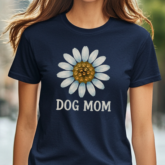 Dog Mom Shirt with Paw Print Flower Cute Pet Lover Tee Dog Mama Gift Floral Dog Mom T-Shirt Dog Mothers Day T-Shirt