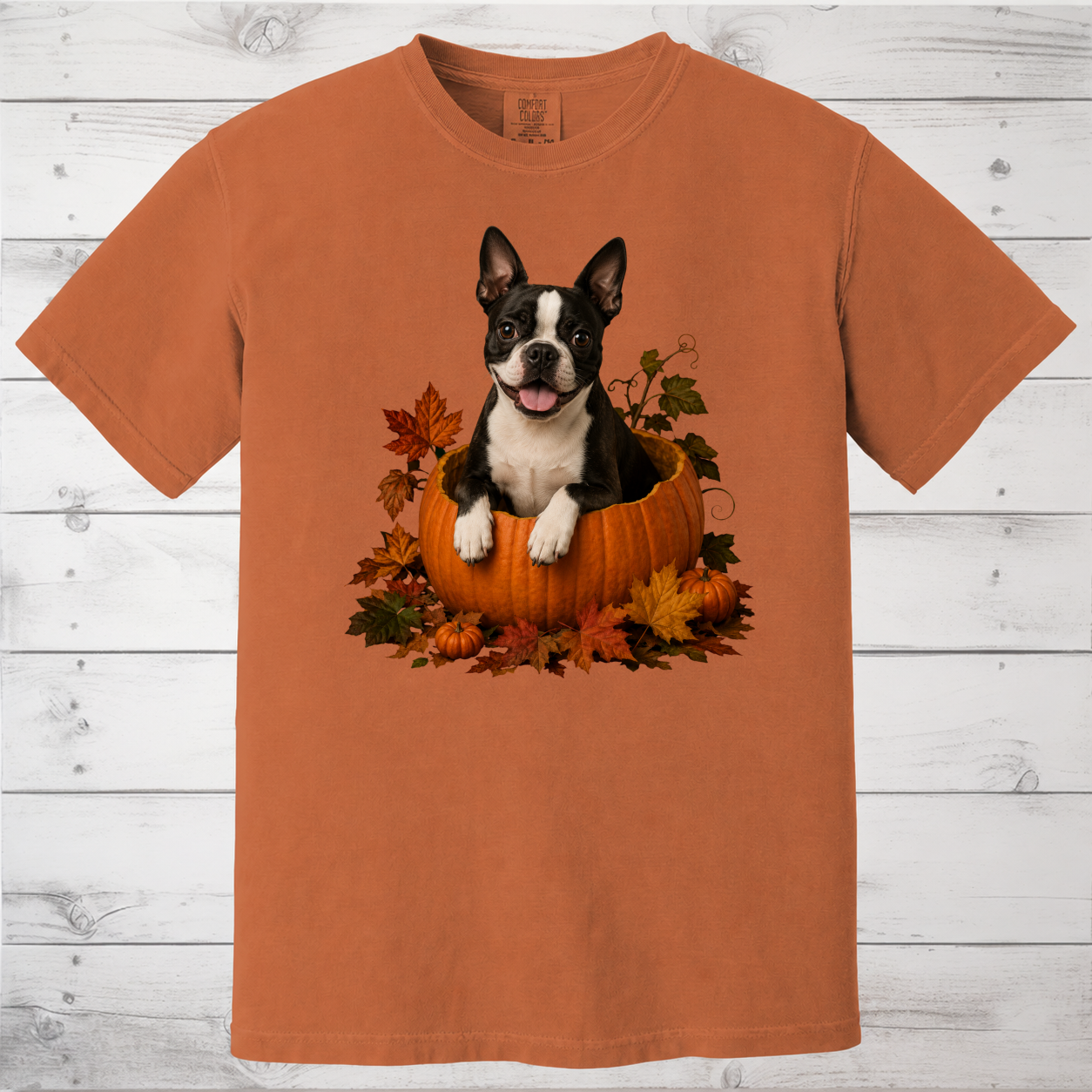 Boston Terrier Pumpkin Shirt