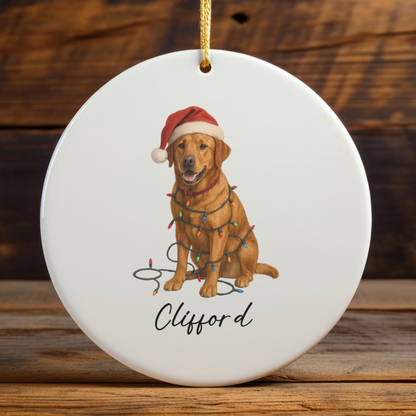 Personalized Fox Red Labrador Retriever Ornament