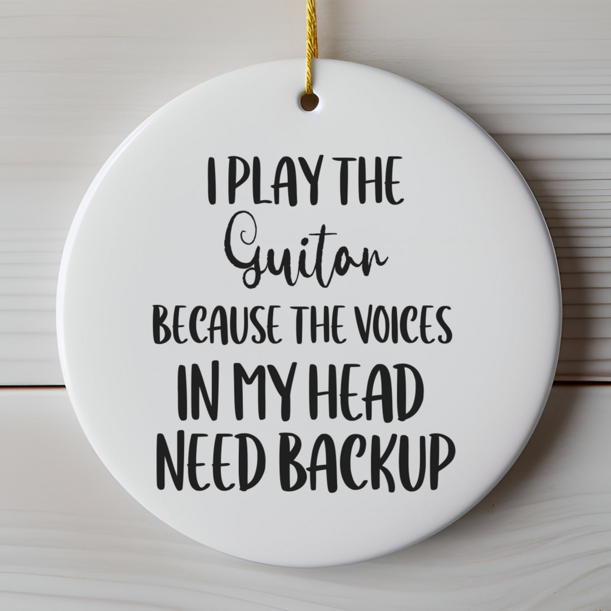 Guitar Ornament, Ceramic Music Lover Gift
