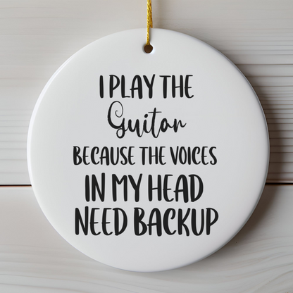 Guitar Ornament, Ceramic Music Lover Gift