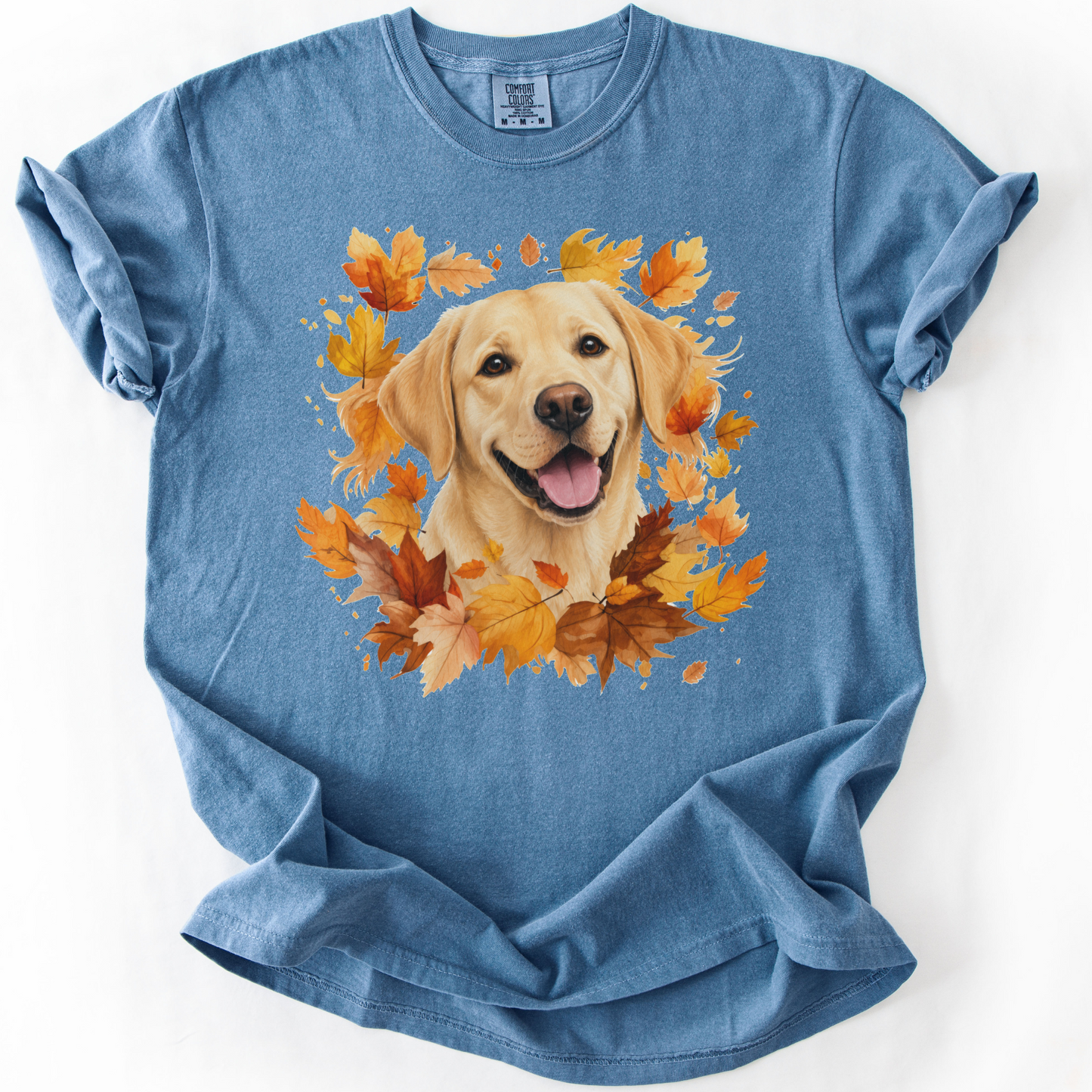 Yellow Lab Fall Shirt, Autumn Dog Mom Comfort Colors Tee