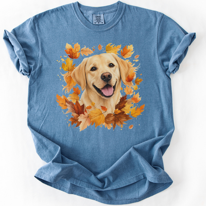 Yellow Lab Fall Shirt, Autumn Dog Mom Comfort Colors Tee