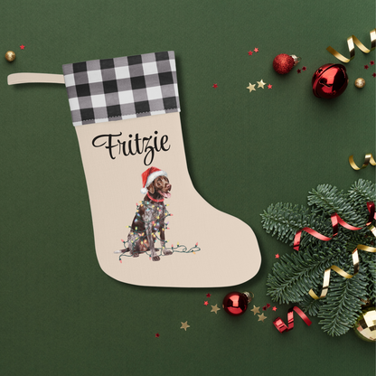 Personalized German Shorthaired Pointer Christmas Stocking, Holiday Decor Gift for Pet Lovers