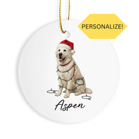 Load image into Gallery viewer, Personalized English Cream Golden Retriever Christmas Ornament, Custom Dog Name Ornament, Holiday Gift for Dog Lovers, Pet Keepsake
