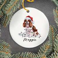 Load image into Gallery viewer, Cavalier King Charles Spaniel Christmas Ornament, Personalized Dog Keepsake
