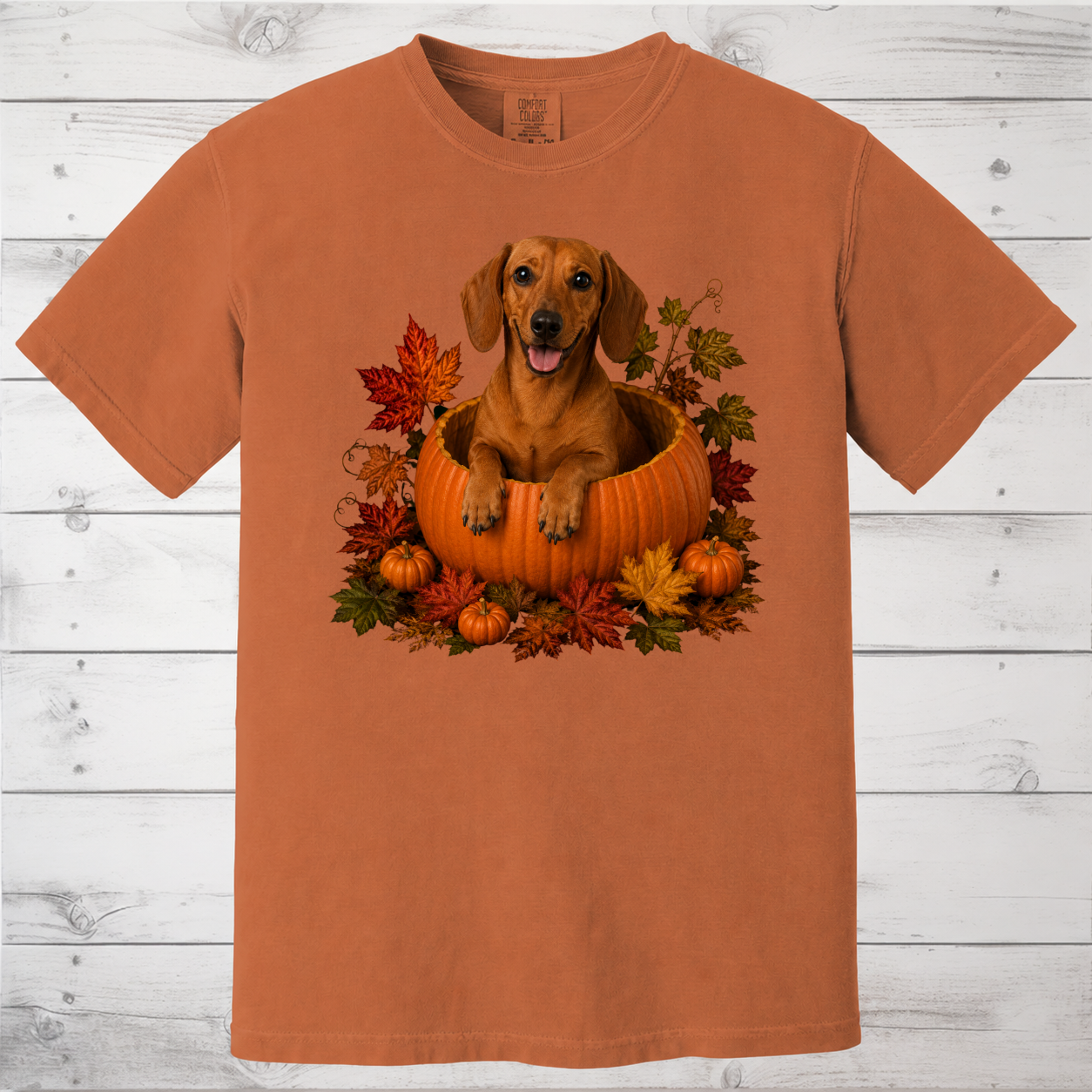 Red Dachshund Pumpkin Shirt