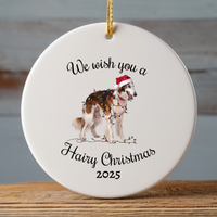 Load image into Gallery viewer, Christmas Borzoi Ornament, Christmas Lights Dog Keepsake
