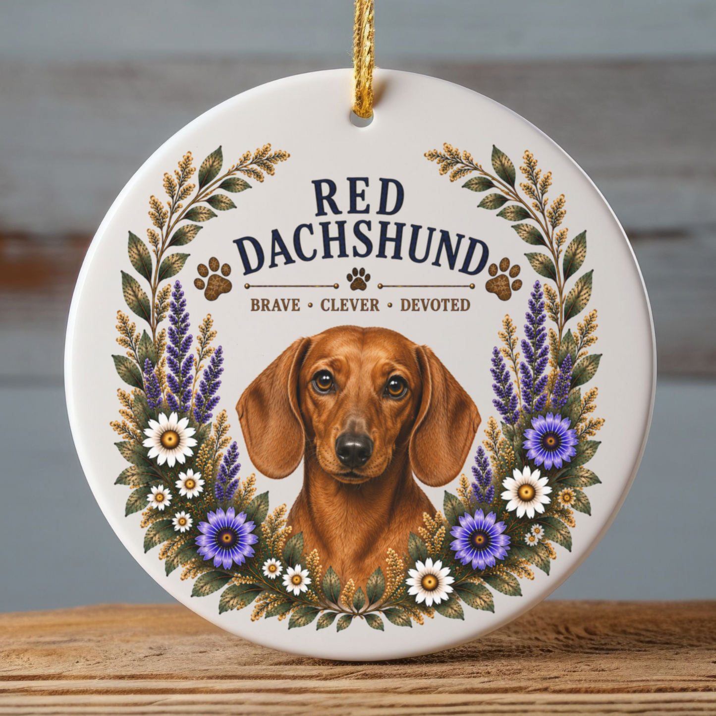 Red Dachshund Ornament, Dachshund Lover Gift, Doxie Mom Gift, Wiener Dog Keepsake