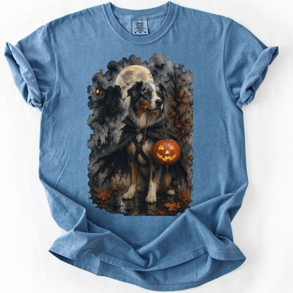 Australian Shepherd Headless Horseman Inspired Halloween Comfort Colors Shirt