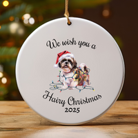 Load image into Gallery viewer, Christmas Shih Tzu Ornament, Christmas Lights Dog Keepsake
