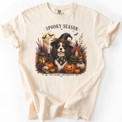 Tricolor Cavalier Spooky Season Dog Mom Halloween Shirt