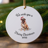 Load image into Gallery viewer, Christmas Mastiff Ornament, Christmas Lights Dog Keepsake
