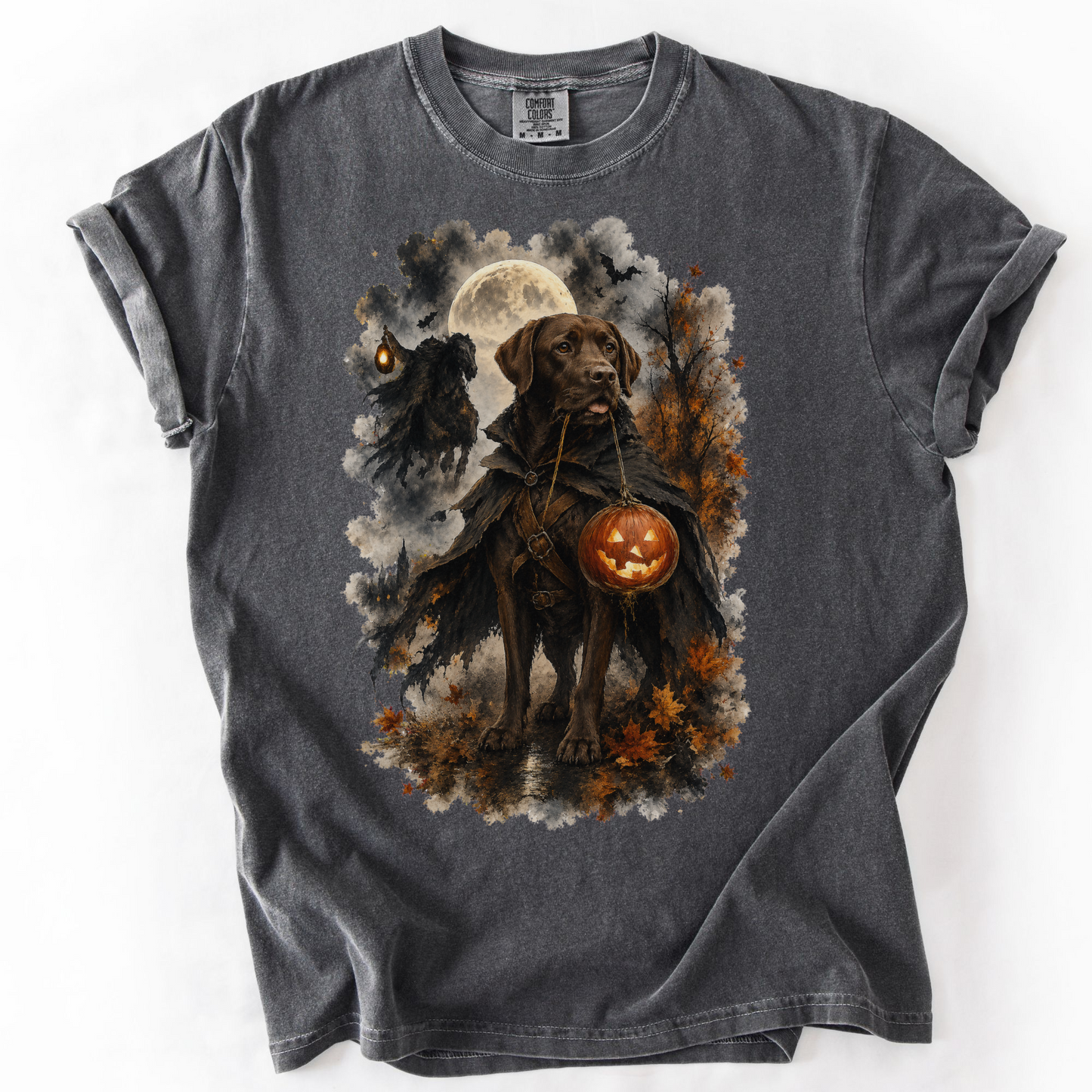 Chocolate Lab Headless Horseman Inspired Halloween Comfort Colors Shirt
