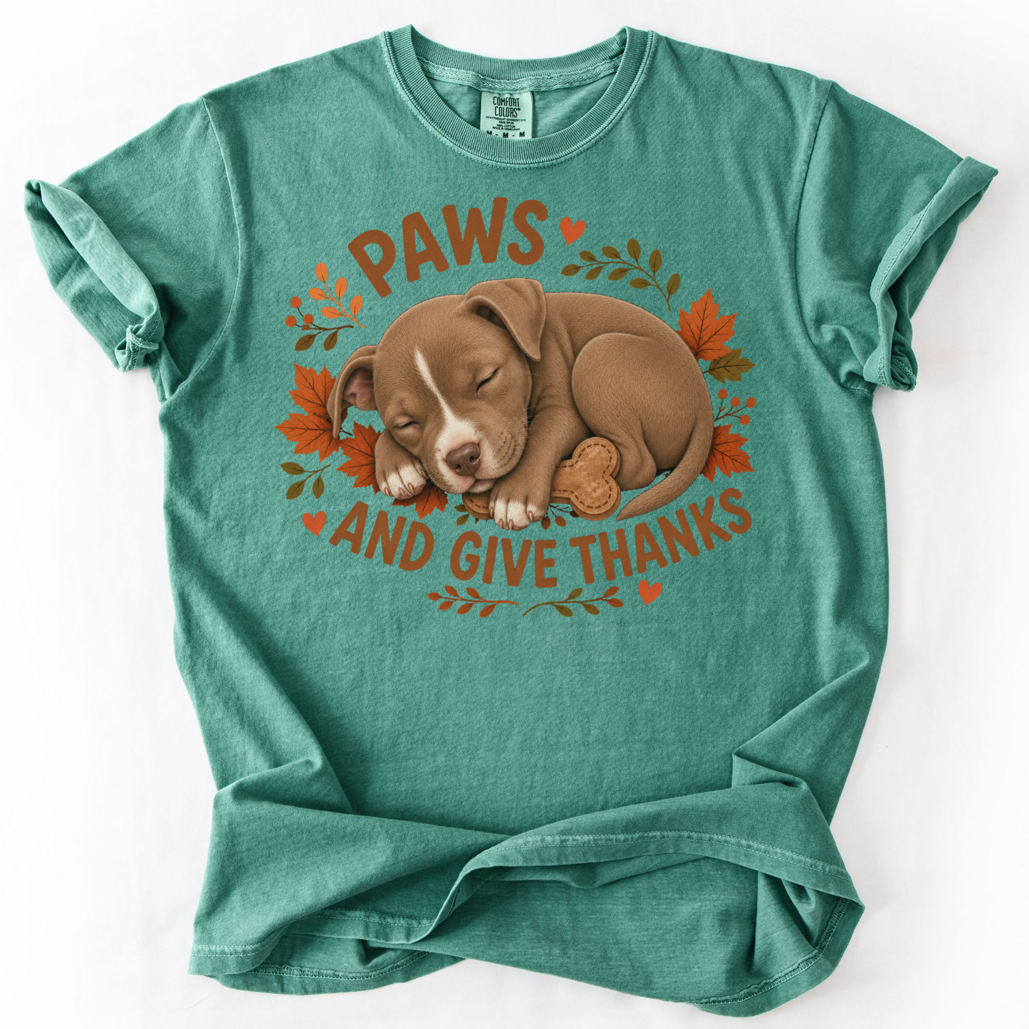 Pitbull Thanksgiving Shirt, Paws Give Thanks Tee, Fall Pit Bull Dog Lover Gift