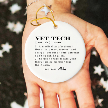 Personalized Custom Vet Tech Ornament