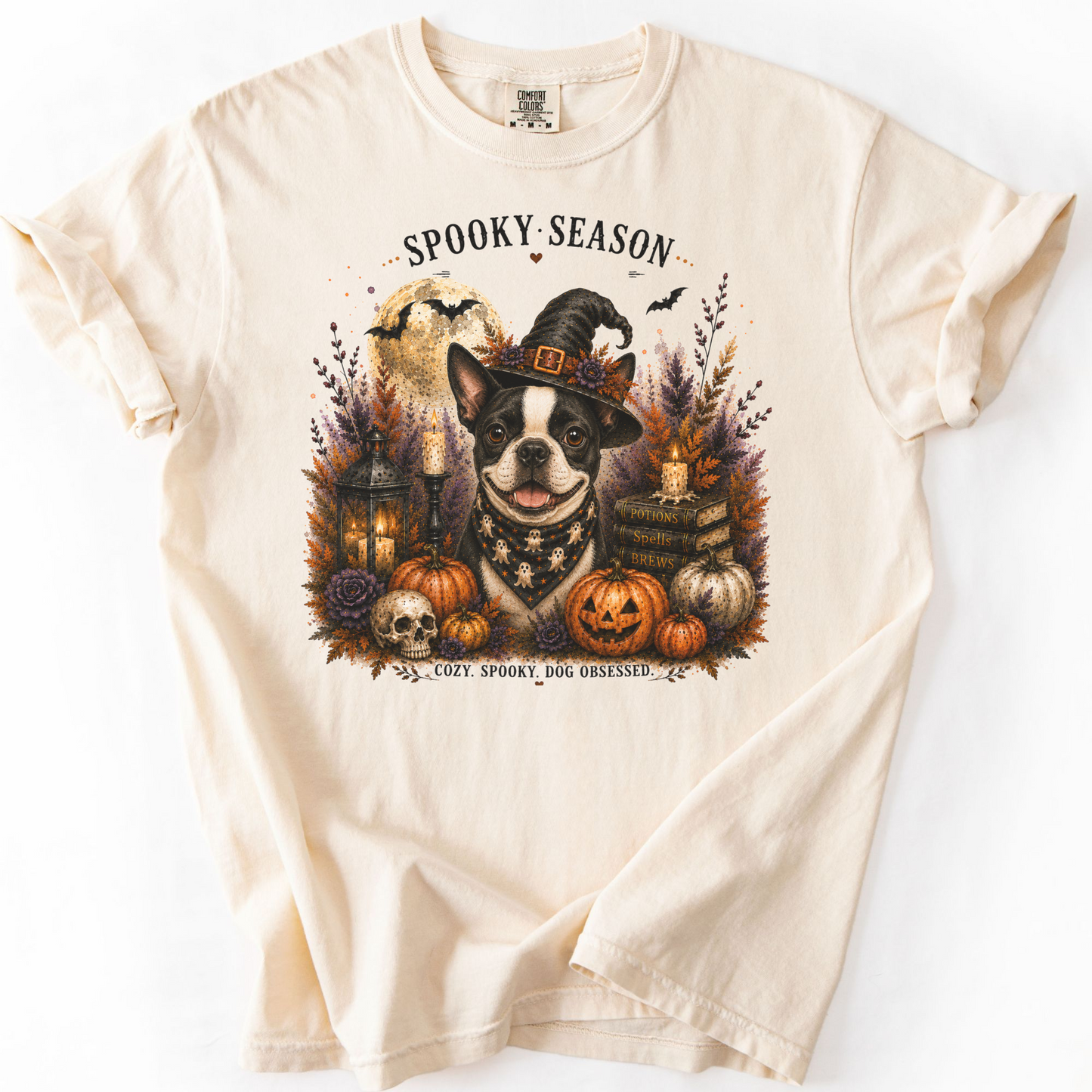 Boston Terrier Spooky Season Dog Mom Halloween Shirt