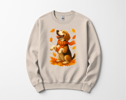 Beagle Autumn Shirt, Cozy Dog Sweatshirt, Fall Beagle Lover Gift, Cute Dog Apparel, Autumn Leaves T-shirt, Pet Lover Clothing