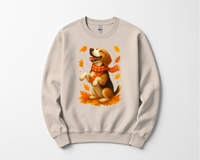 Load image into Gallery viewer, Beagle Autumn Shirt, Cozy Dog Sweatshirt, Fall Beagle Lover Gift, Cute Dog Apparel, Autumn Leaves T-shirt, Pet Lover Clothing
