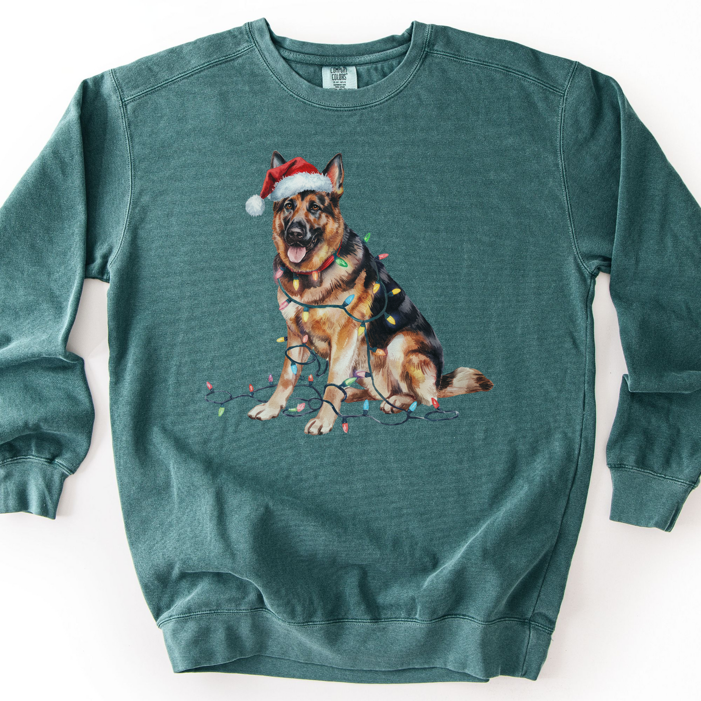 German Shepherd Christmas Lights Sweatshirt