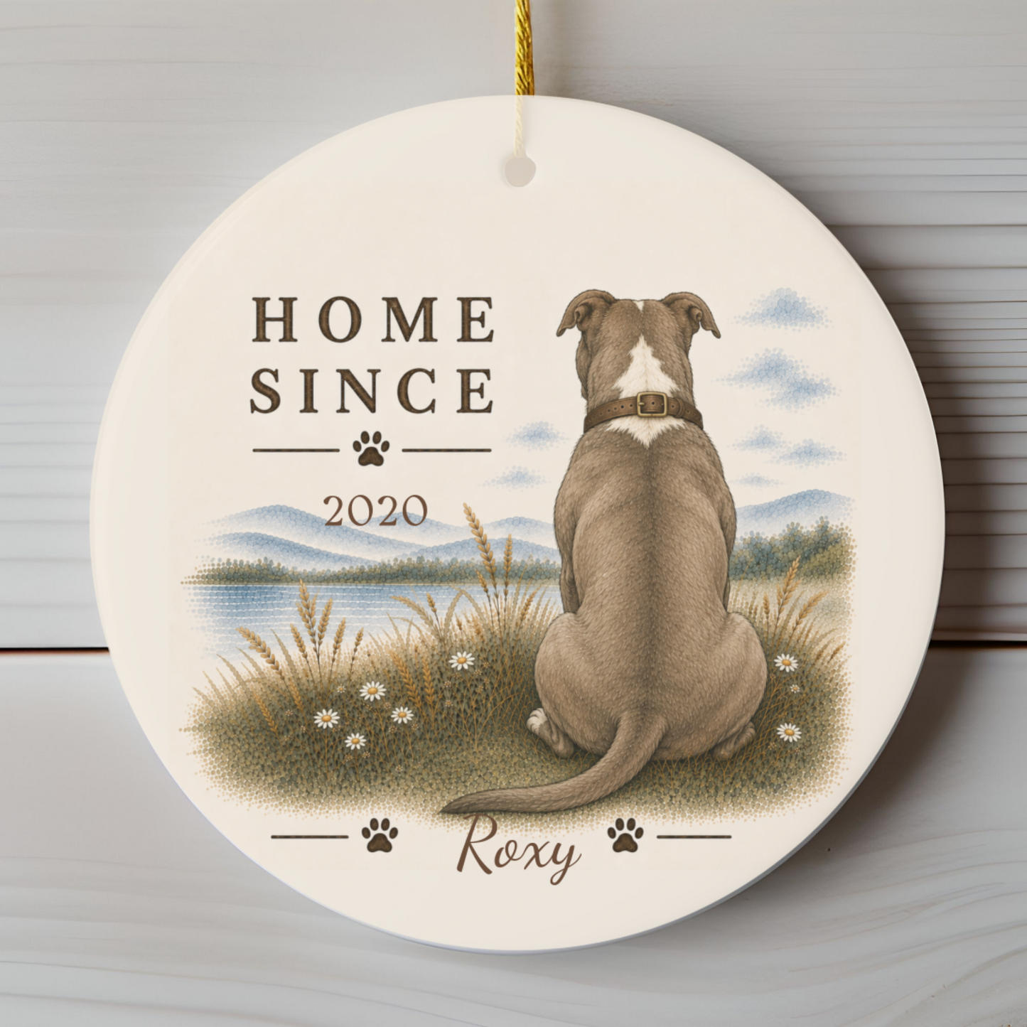 Personalized Pit Bull Ornament, Double Sided Gotcha Day Gift, Custom Dog Keepsake