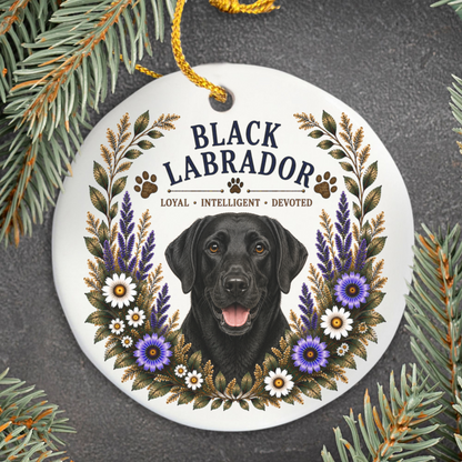 Black Lab Loyal • Intelligent • Devoted Ornament