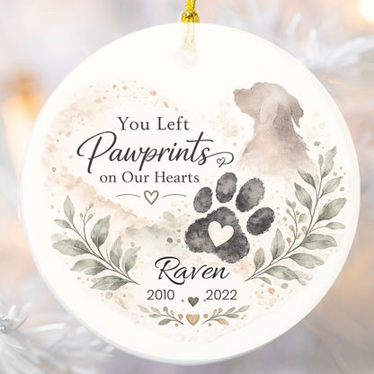 Personalized Pet Memorial Ornament, Custom Dog Loss Christmas Keepsake Gift
