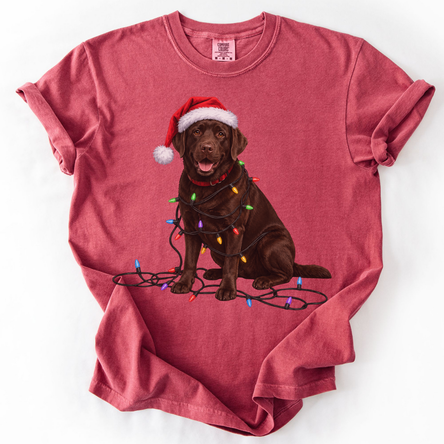 Chocolate Labrador Christmas Lights Shirt