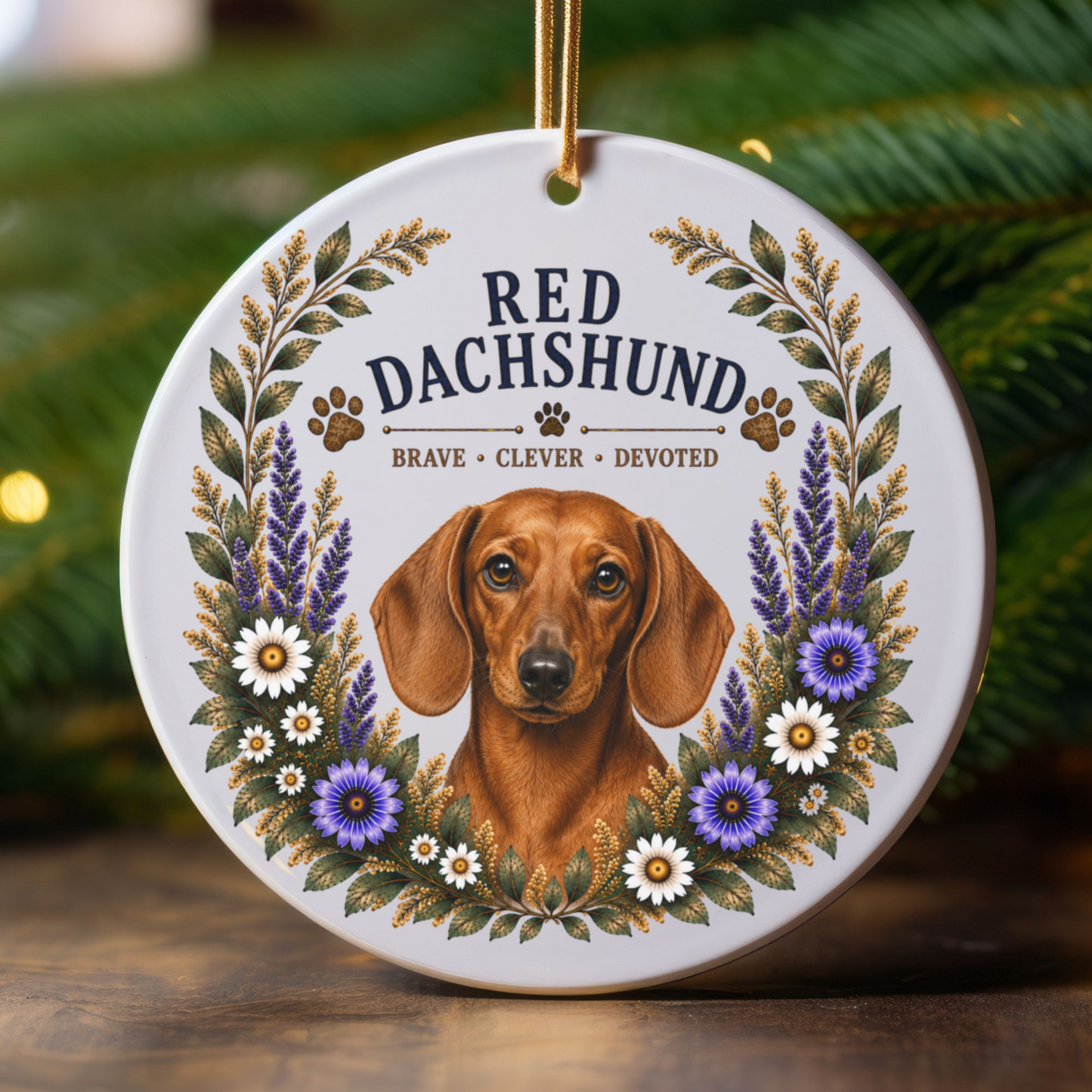 Red Dachshund Ornament, Dachshund Lover Gift, Doxie Mom Gift, Wiener Dog Keepsake