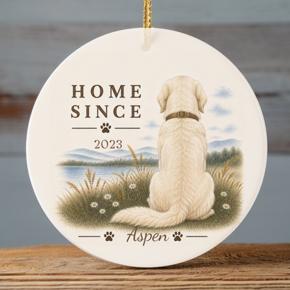 Personalized English Cream Golden Retriever Ornament, Double Sided Gotcha Day Gift, Custom Dog Keepsake