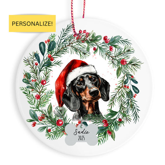 Personalized Dachshund Christmas Ornament