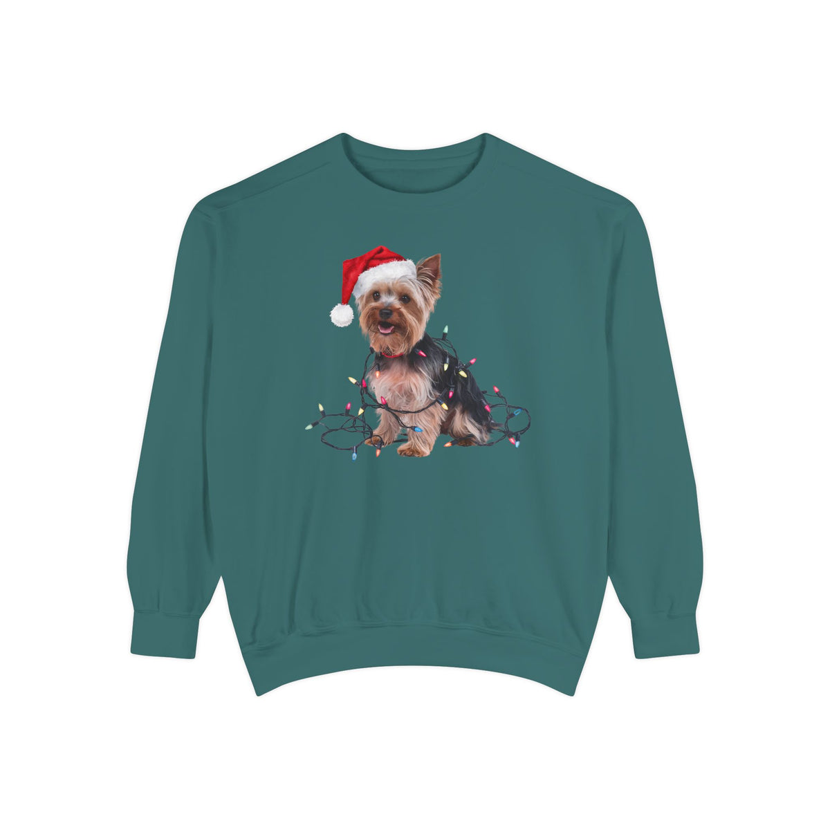 Christmas Yorkshire Terrier Sweatshirt, Christmas Lights Dog