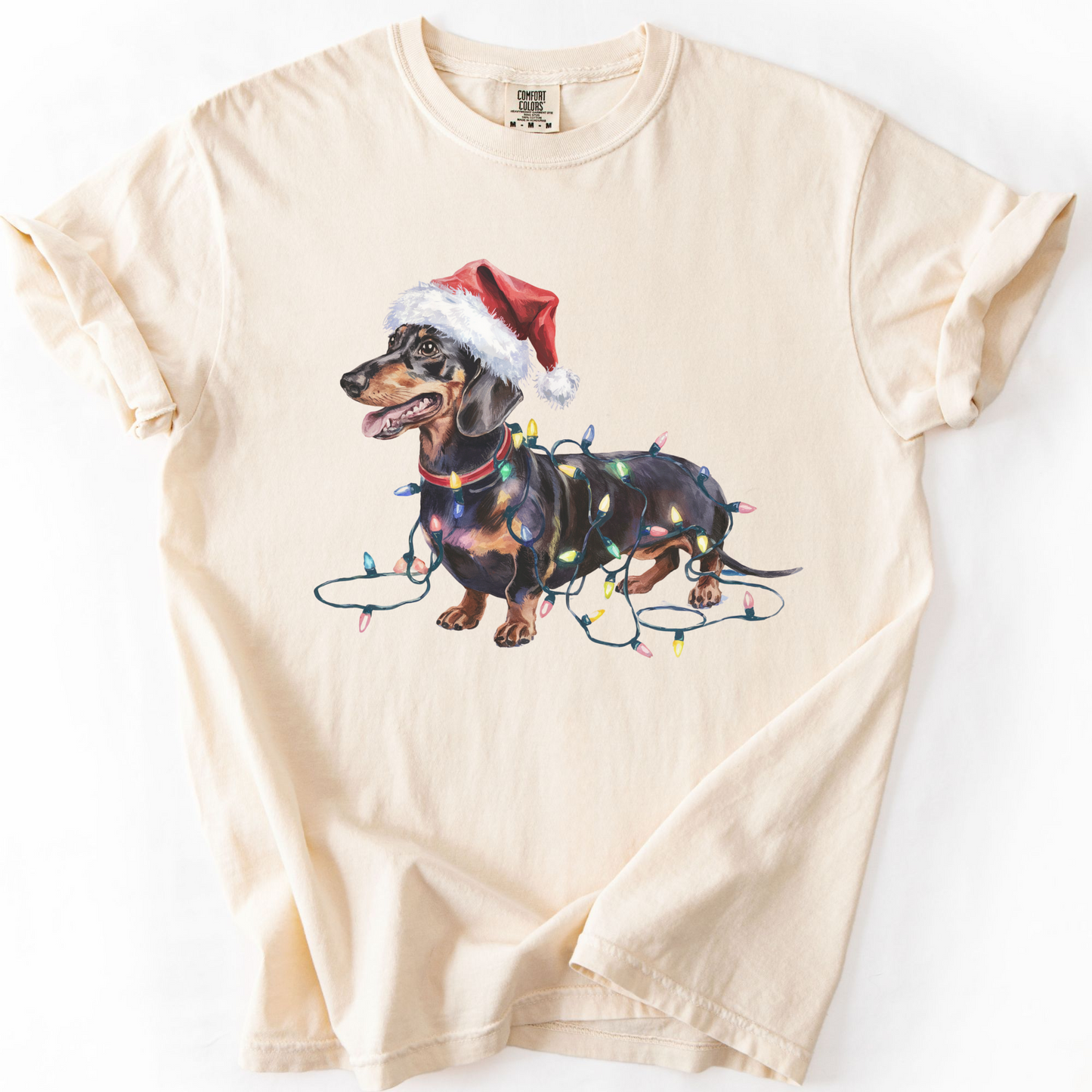 Christmas Dachshund Shirt, Christmas Lights Dog Tee, Christmas Dog Tee, Dachshund Mom Tshirt, Gift for Dog Lover, Dachshund