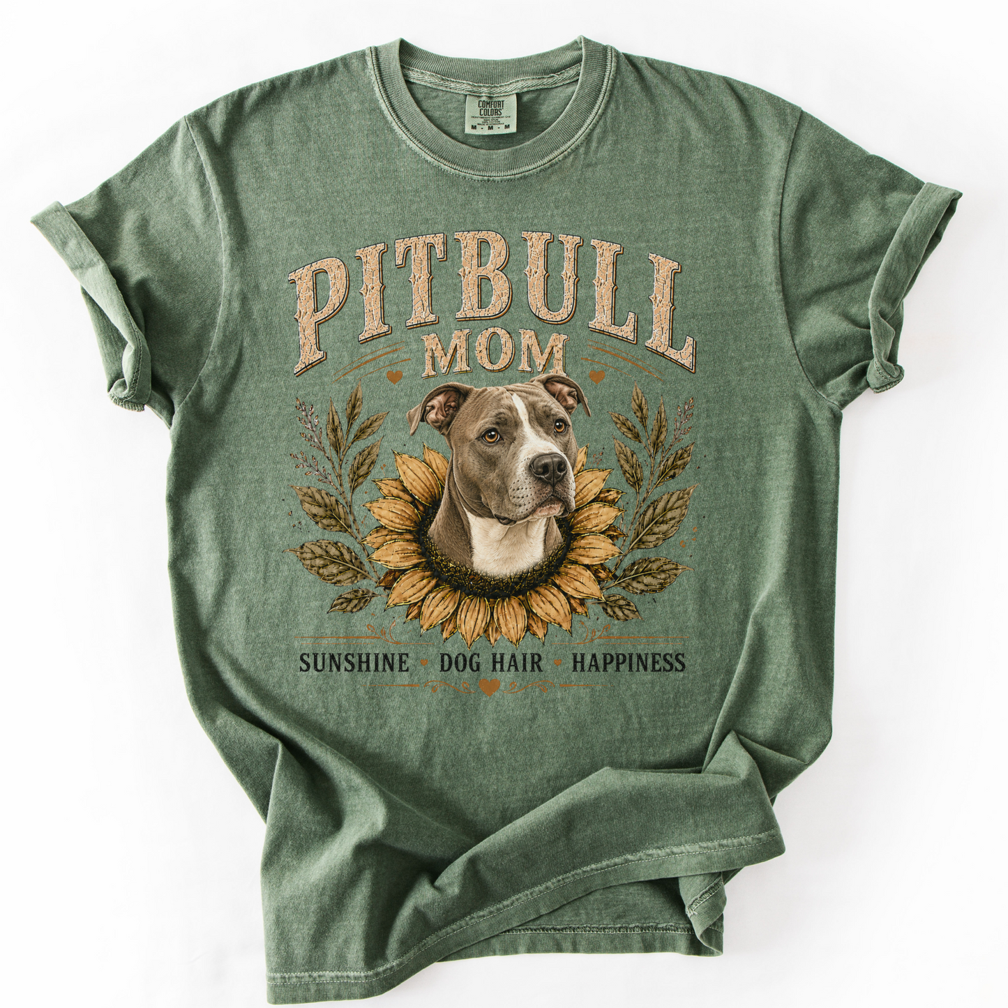 Pitbull Mom Sunflower Shirt