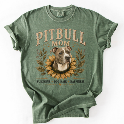 Pitbull Mom Sunflower Shirt
