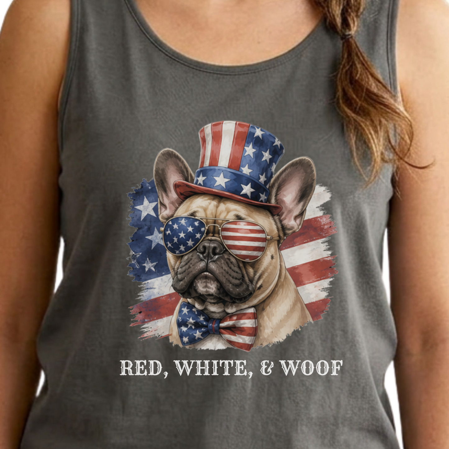 Patriotic French Bulldog Tank Top
