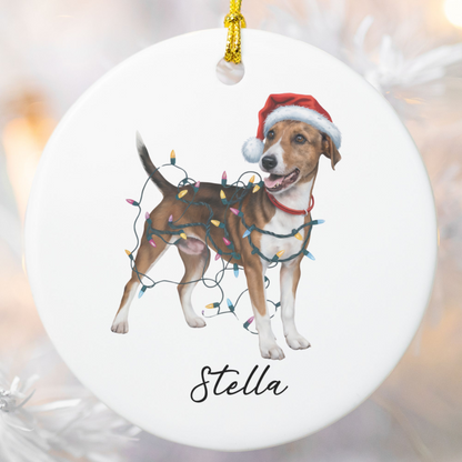 Smooth Fox Terrier Ornament, Personalized Christmas Decor