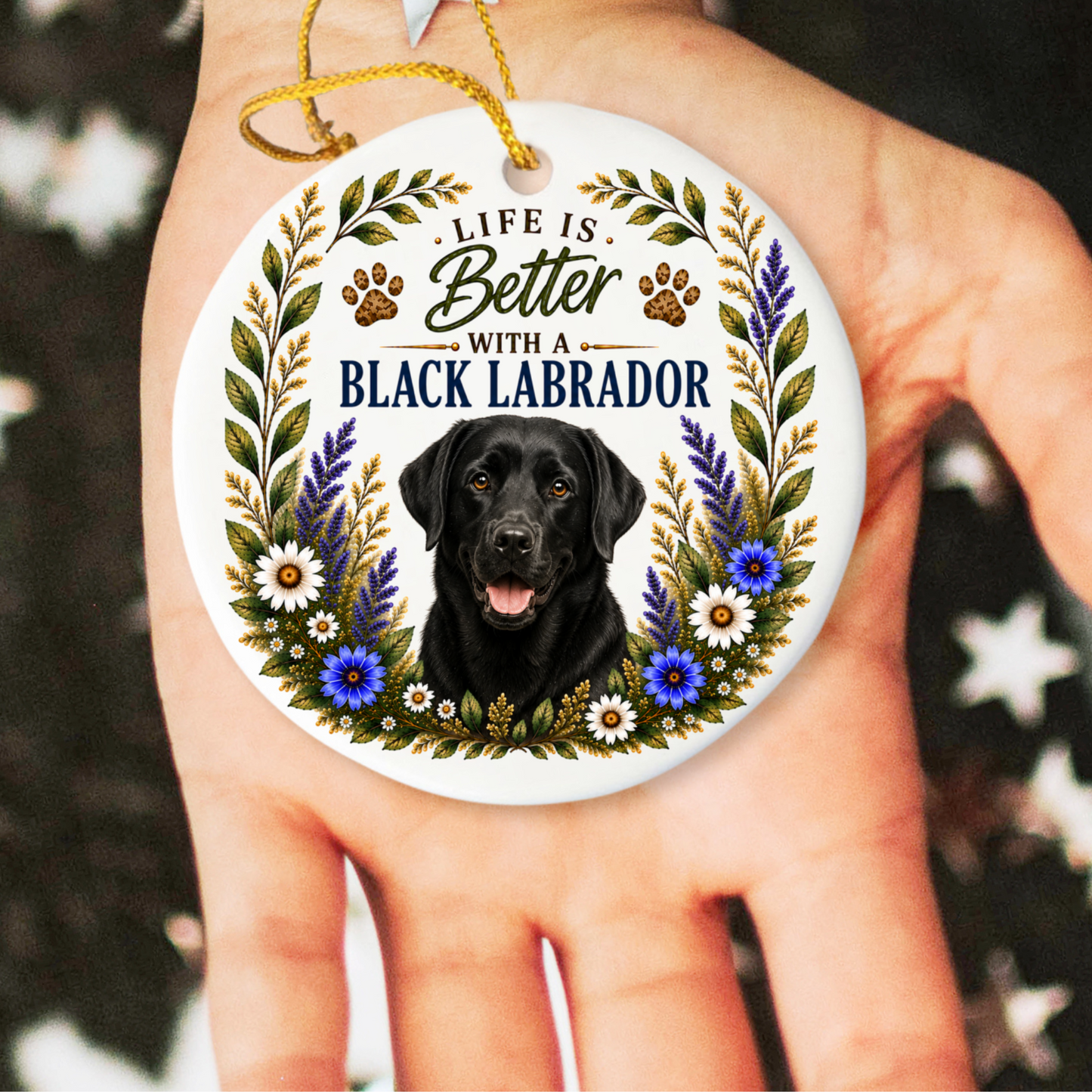 Black Lab Ornament, Labrador Retriever Gift, Black Lab Mom Gift, Dog Lover Keepsake