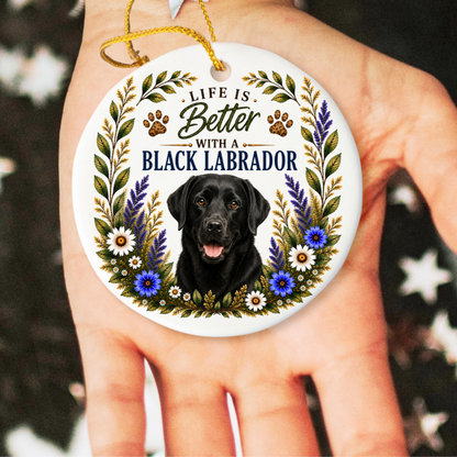 Black Lab Ornament, Labrador Retriever Gift, Black Lab Mom Gift, Dog Lover Keepsake
