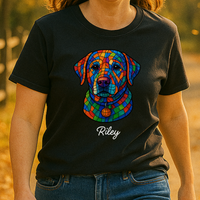 Load image into Gallery viewer, Personalized Pet Shirt — Fractured-Pattern Dog Art on Comfort Colors Tee
