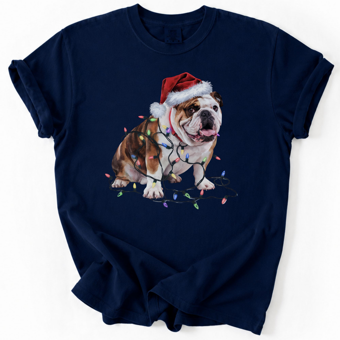 Christmas Bulldog Shirt, Christmas Lights Dog Tee, Christmas Dog Tee, Bulldog Mom Tshirt, Gift for Dog Lover, Bulldog