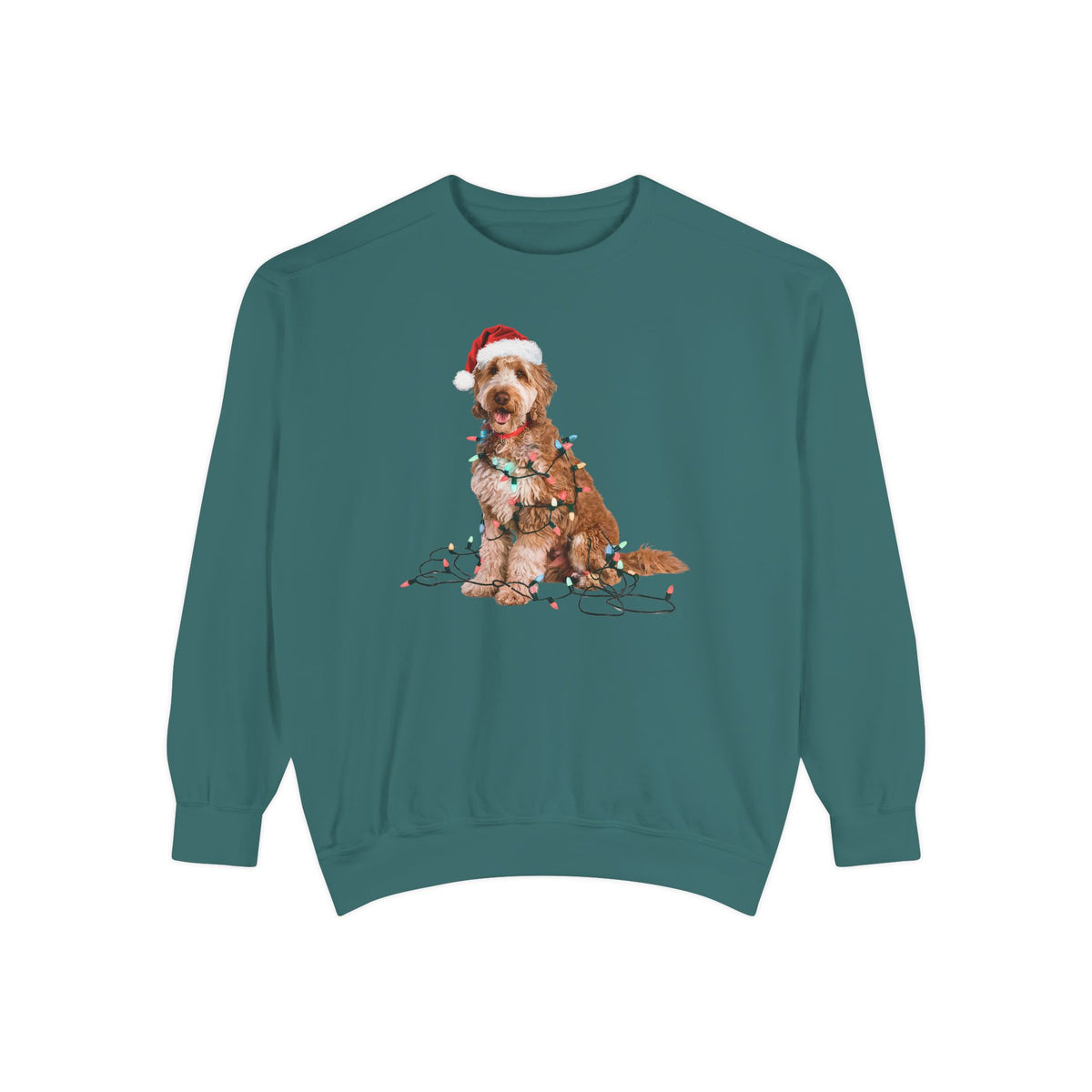 Christmas Goldendoodle Sweatshirt, Christmas Lights Dog