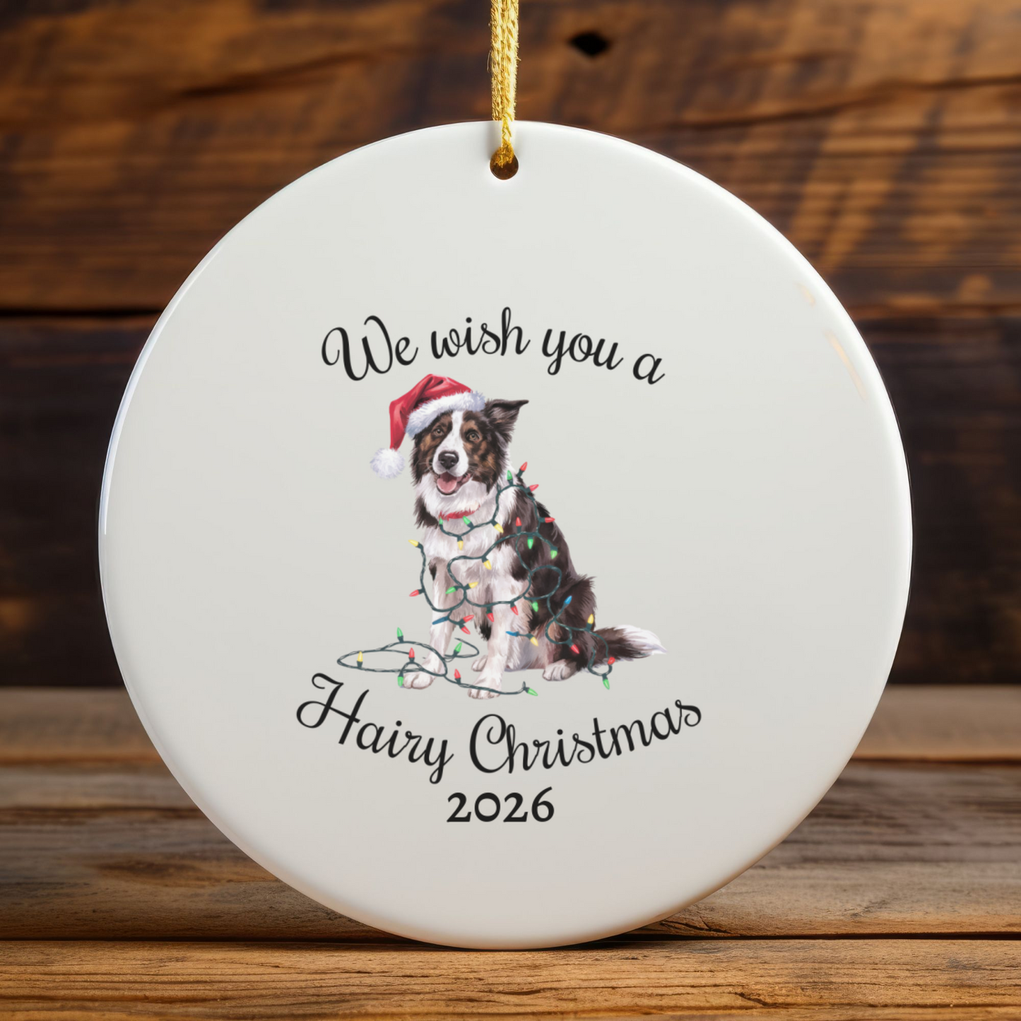 Christmas Border Collie Ornament, Border Collie Mom, Christmas Lights Dog Keepsake, Christmas Dog, Gift For Dog Lover, Border Collie