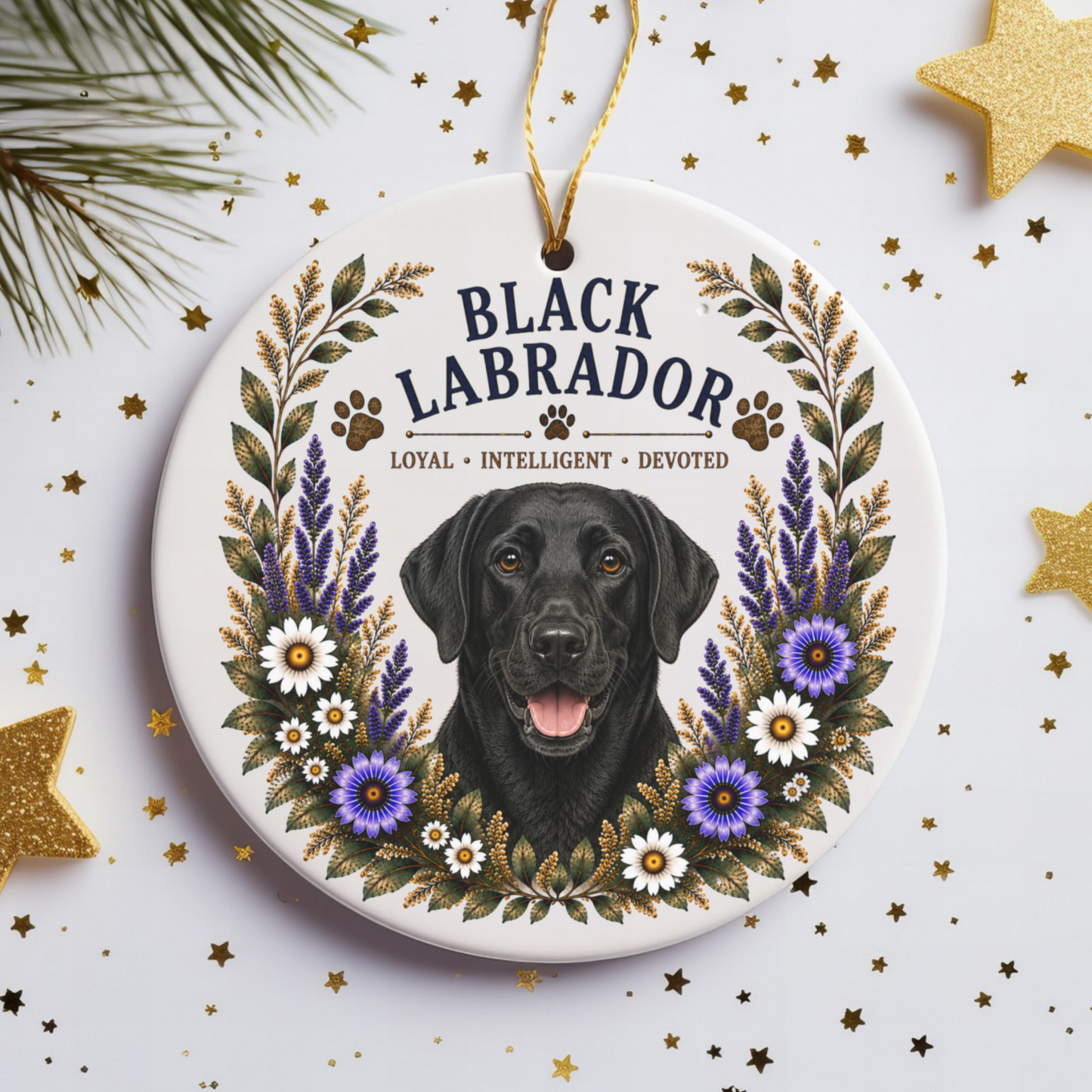Black Lab Loyal • Intelligent • Devoted Ornament