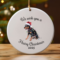 Load image into Gallery viewer, Christmas Miniature Pinscher Ornament, Christmas Lights Dog Keepsake
